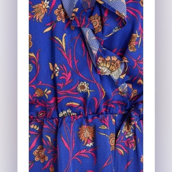 NWT BA&SH Chella Floral Ruffled top L/SZ 8 - Picture 3 of 8
